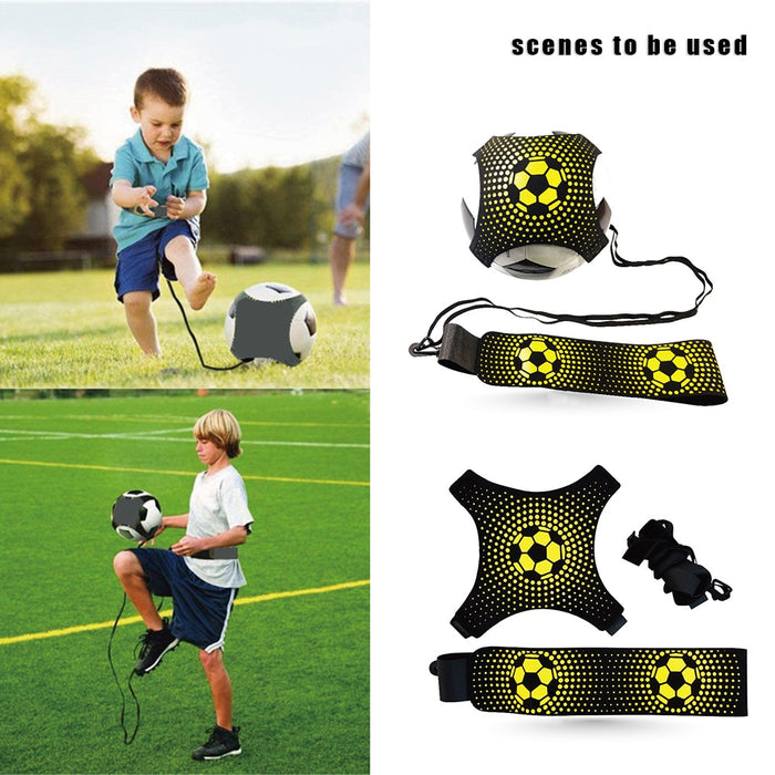 Soccer Trainer Kids Solo Training with Auxiliary Circling Belt for Football Kick