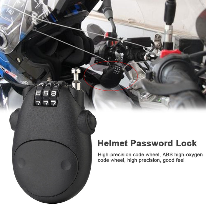 Motorcycle Helmet Code Combination Lock Telescopic Wire Rope Security