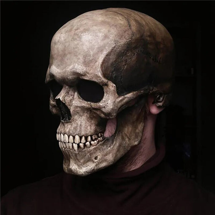 Halloween Skull Mask Full Head Helmet With Movable Jaw Horror Party Scary Mask