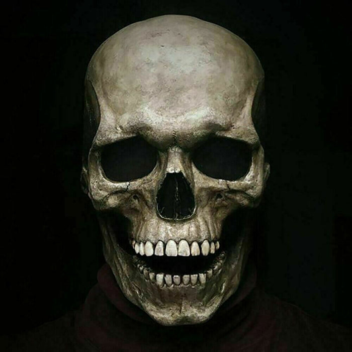 Halloween Skull Mask Full Head Helmet With Movable Jaw Horror Party Scary Mask - Smart Living Box