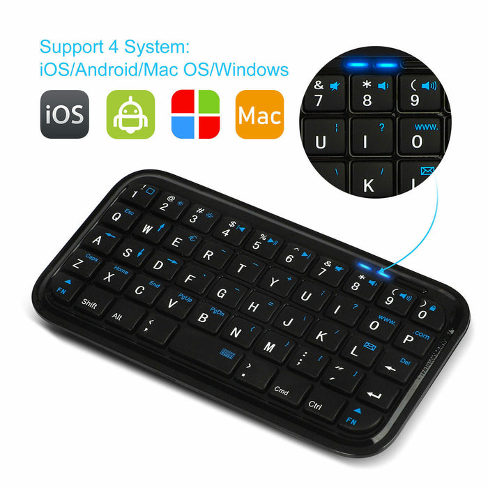 Mini Wireless Bluetooth 3.0 Keyboard LED Keypad USB Charging for PC TV Android XBOX - Smart Living Box