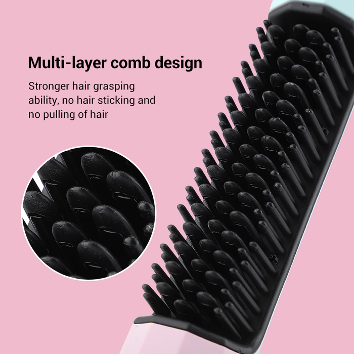 Frizz Wand 2 in 1 Hair Straightener Brush Comb Straightener Hair Curler Comb Styling Tools - Smart Living Box