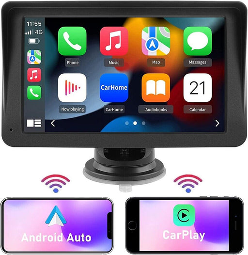 7 Inch Portable Radio Wireless Touch Screen Apple Carplay & Android Auto For Car