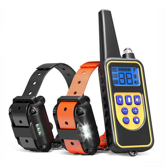 800m Electric Dog Training Collar Pet Remote Control Rechargeable with LCD Display for All Size Shock Vibration Sound - Smart Living Box