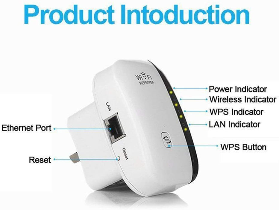 300M WiFi Repeater 802.11a/b/g/n Network Extender Amplifier Wall Plug Design Wifi Signal Booster for Office Home - Smart Living Box