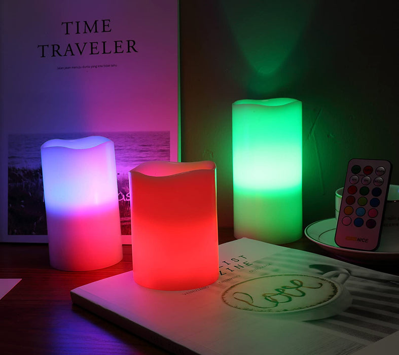 Flameless LED Pillar Wax Candles Flickering Battery Power Tea Lights ,Decorations for Weddings Gifts, - Smart Living Box