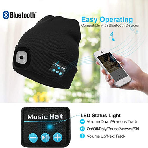 Bluetooth Music Beanie with Headlamp - Smart Living Box