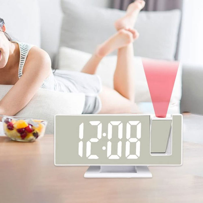 Mirror Projection Alarm Clock Bedroom Ceiling Projection Digital Clock - Smart Living Box