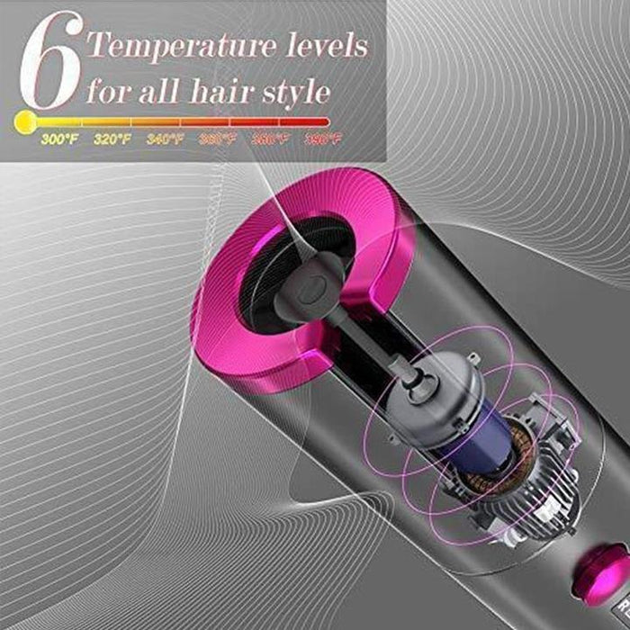 LCD Cordless Hair Curler Auto Rotating Wireless Hair Waver Curling Iron Ceramic - Smart Living Box