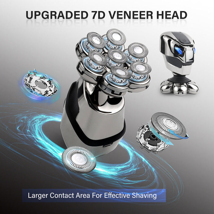 Electric Shaver 7D 5 in 1 Hair Remover Bald Head Razor for Men Cordless Wet Dry - Smart Living Box