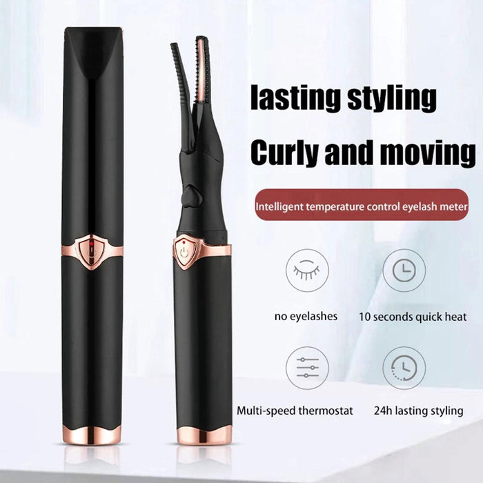 Electric Heated Eyelash Curler Makeup Curling Tool Long Lasting USB-Rechargeable